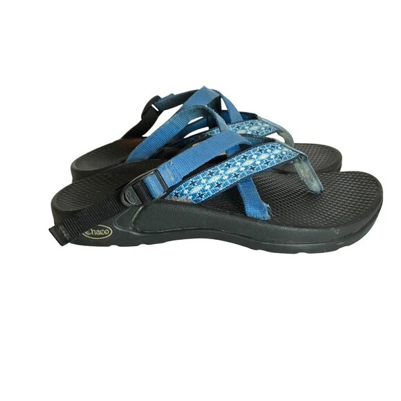 Chaco Slip On Flip Flop Sandals Womens 6 Blue Waterproof DAMAGE - Picture 1 of 9